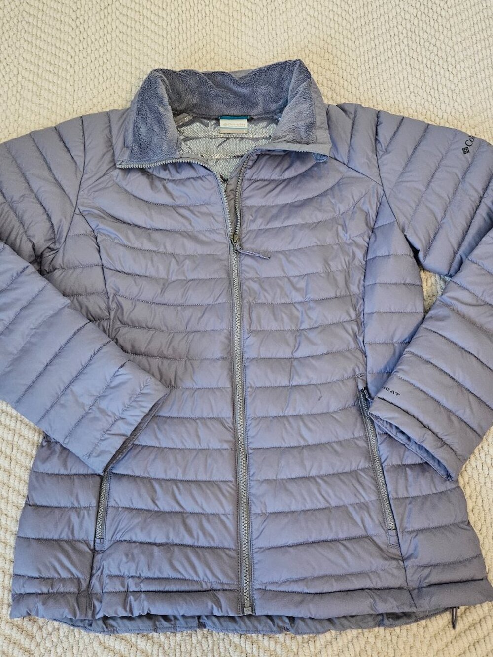 Columbia Omni-Heat Lavender Grey Quilted Puffer Jacket - Women's Size L